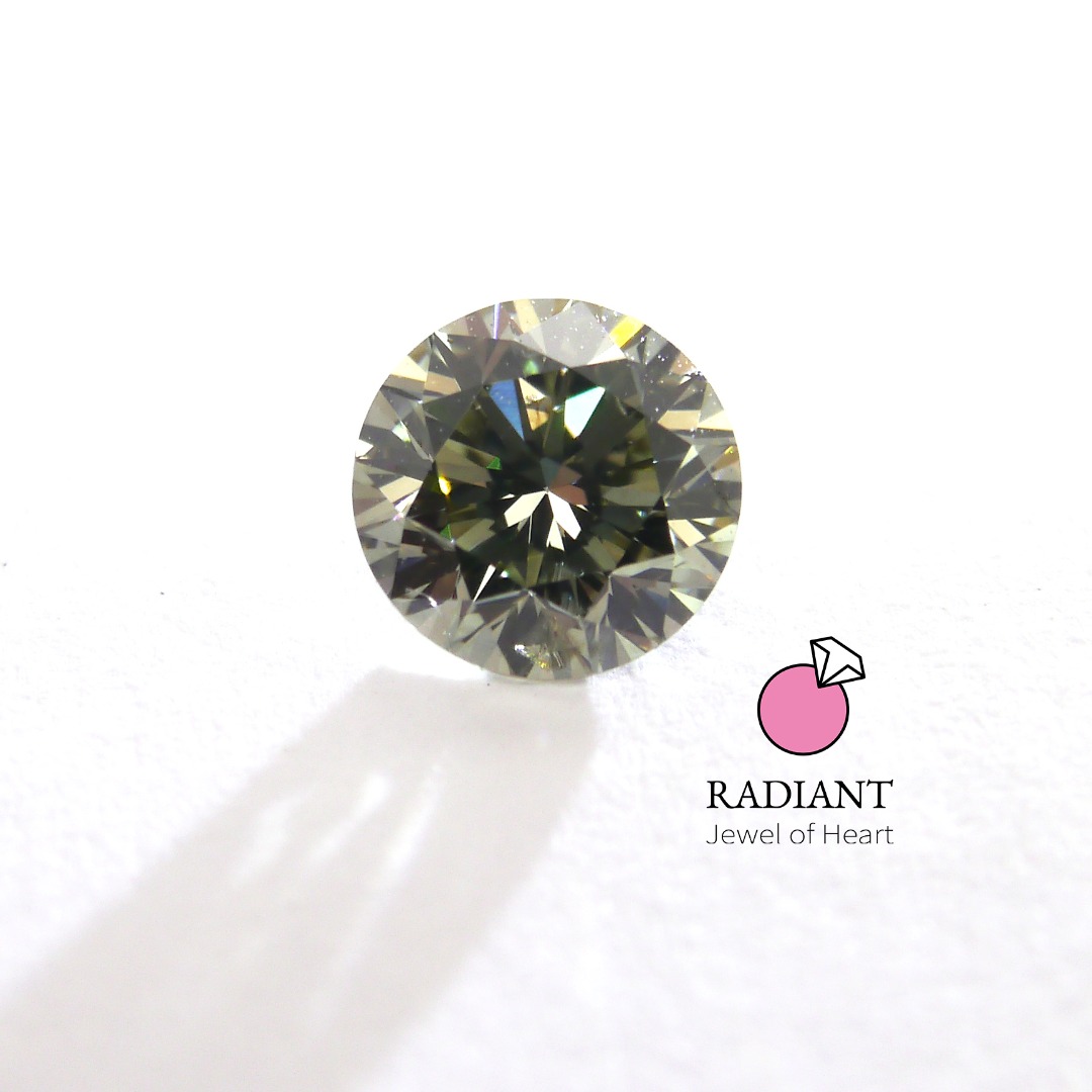 0.27 Natural Fancy Grayish Yellowish Green I1 Diamond