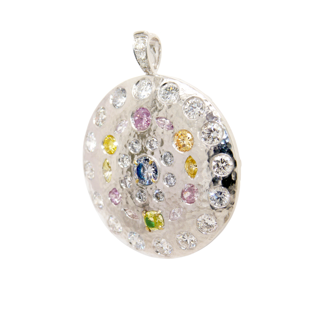 脈輪護身符天然藍鑽墜